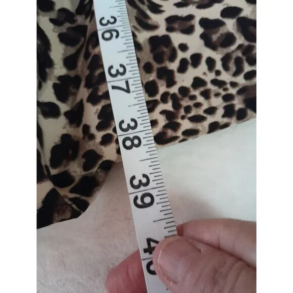 Womens  Leopard Print Ruffle Dress Going Out Layered Party Event Pullover 2XL - Picture 8 of 9